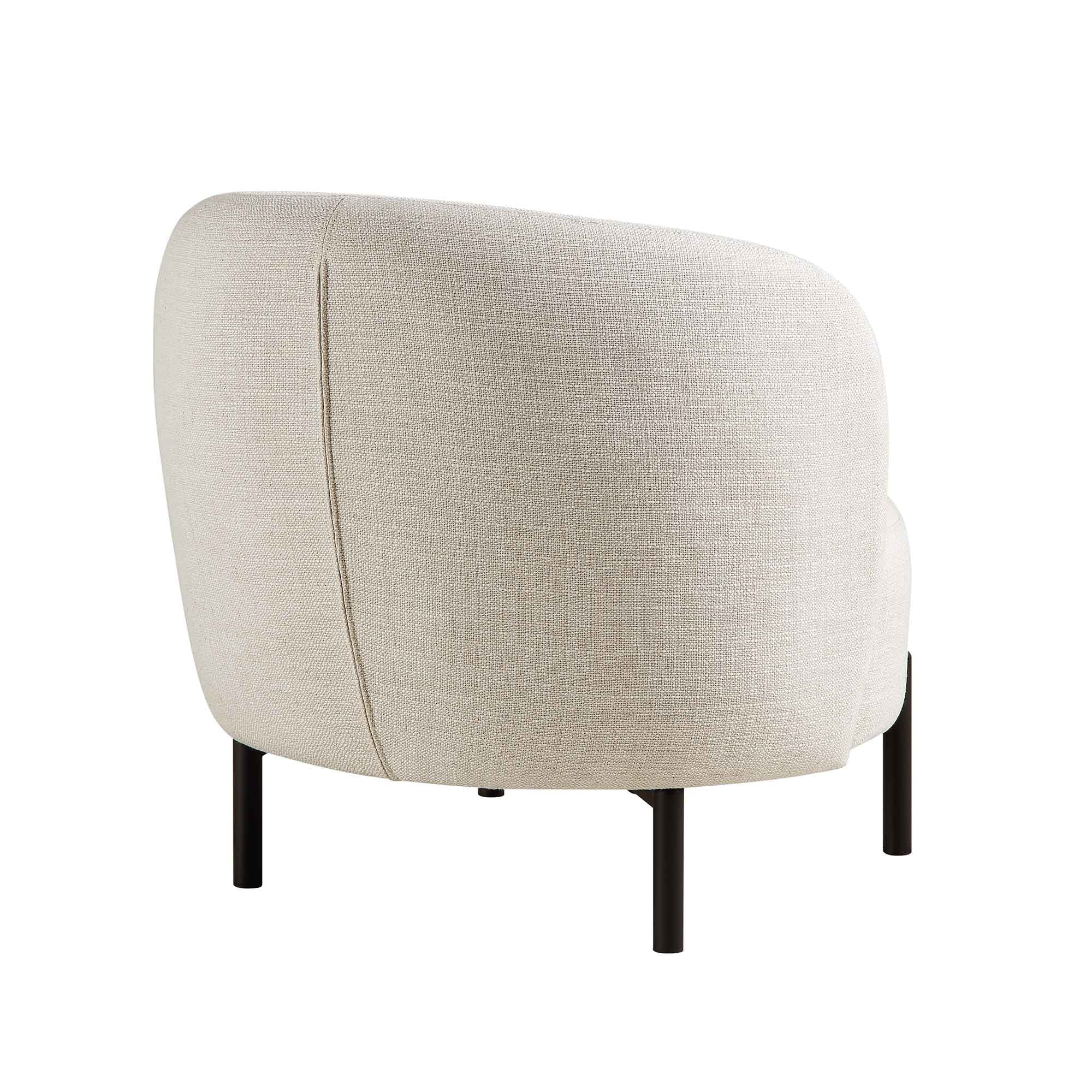 Amboise Armchair with Ball Cushion, Beige Linen Blend