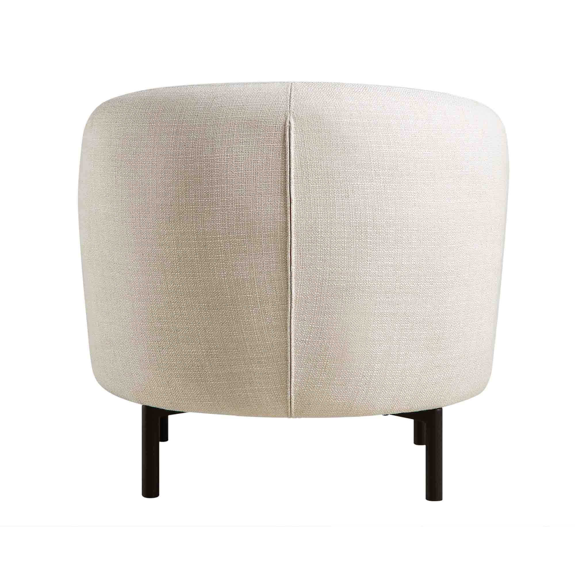 Amboise Armchair with Ball Cushion, Beige Linen Blend