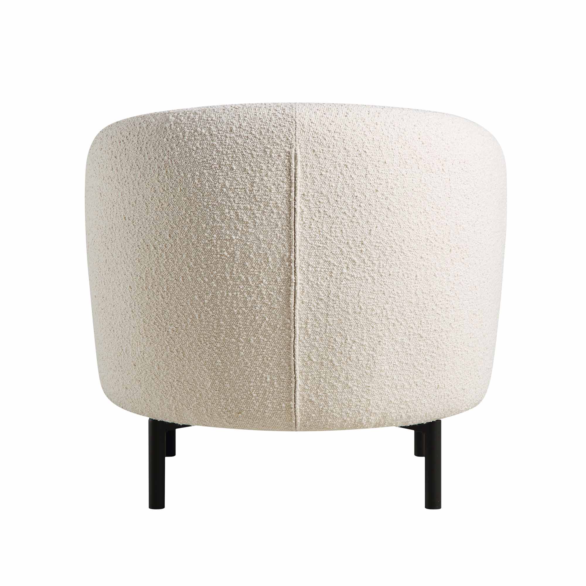 Amboise Armchair with Ball Cushion, Ecru Boucle