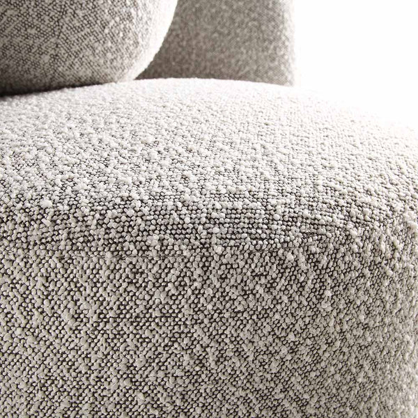 Amboise Armchair with Ball Cushion, Mist Grey Boucle