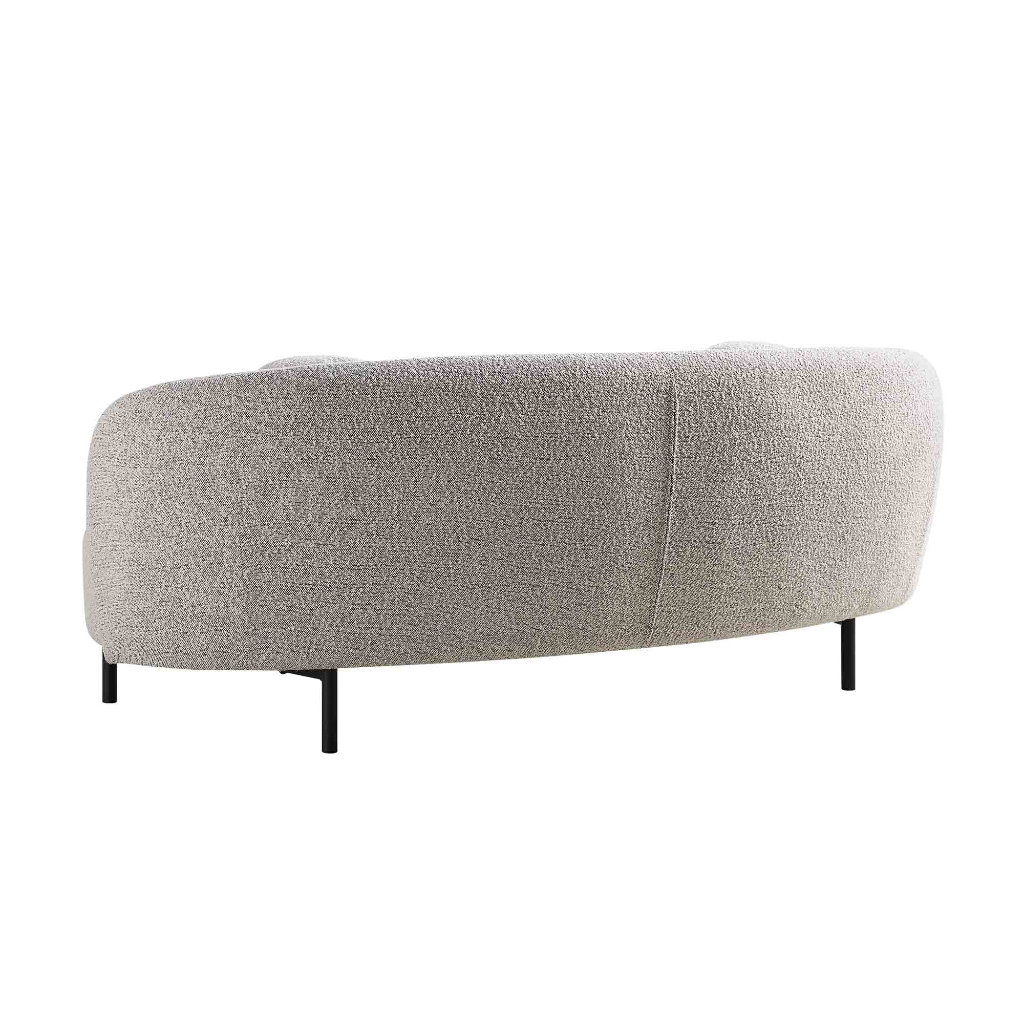 Amboise 3-Seater Curved Sofa with Ball Cushions, Mist Grey Boucle