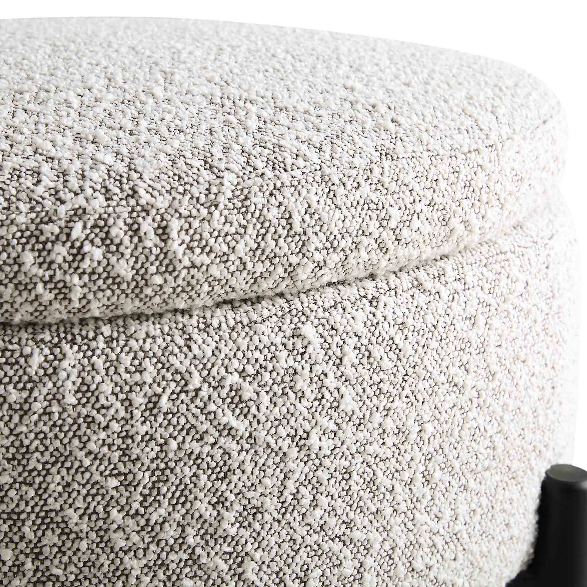 Amboise Round Storage Pouffe, Mist Grey Boucle