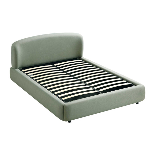 Constance Winged Headboard Ottoman Storage Bed, Olive Linen