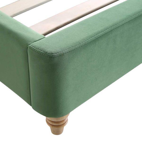 Leamington Deep-Buttoned Upholstered Bed, Meadow Green Velvet