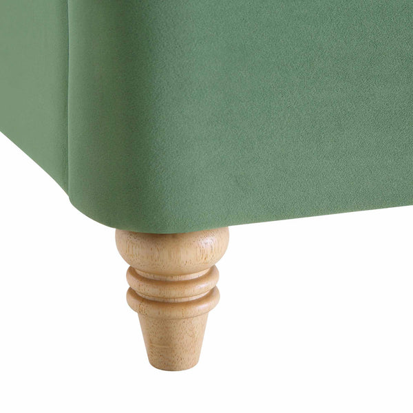 Leamington Deep-Buttoned Upholstered Bed, Meadow Green Velvet