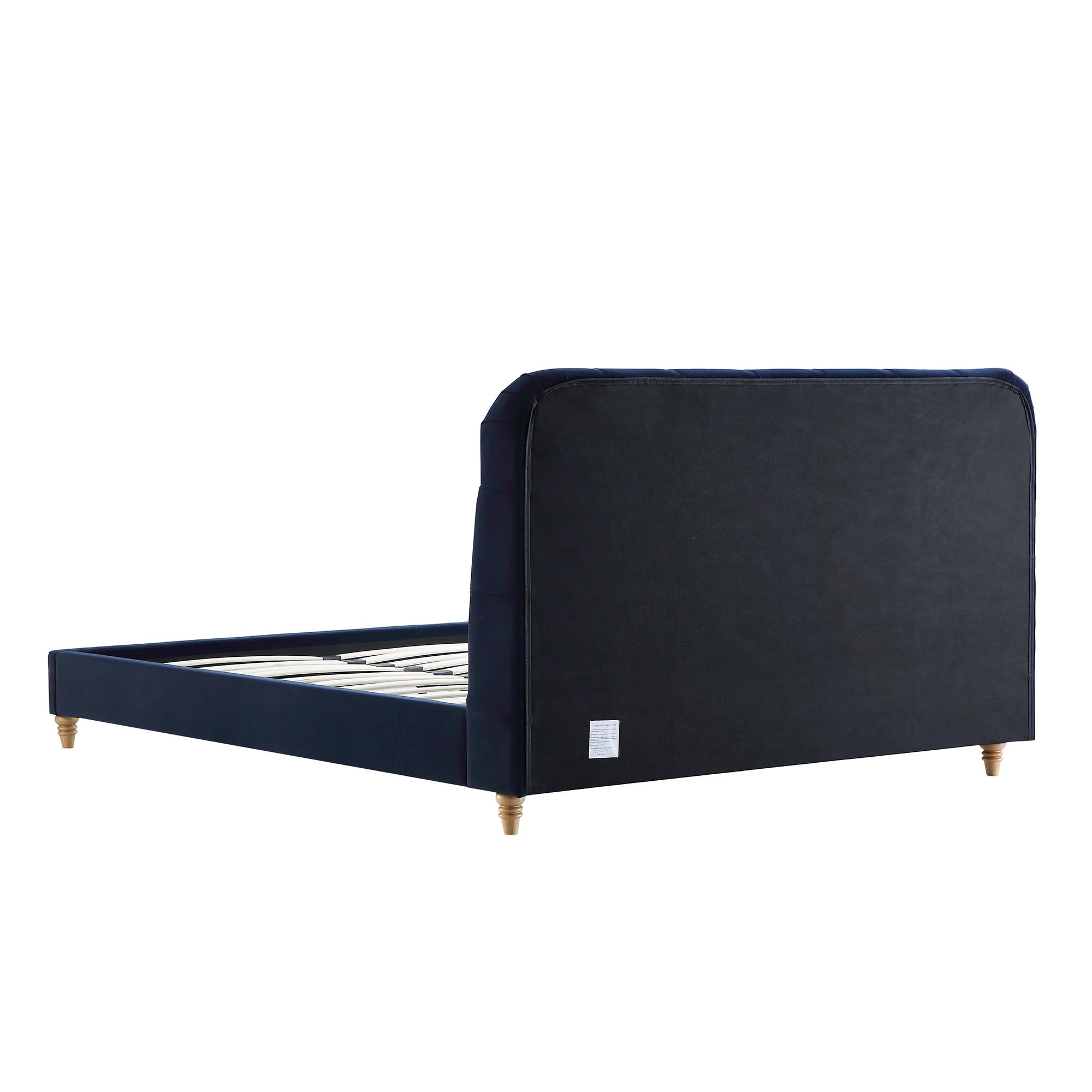 Leamington Deep-Buttoned Upholstered Bed, Midnight Blue Velvet