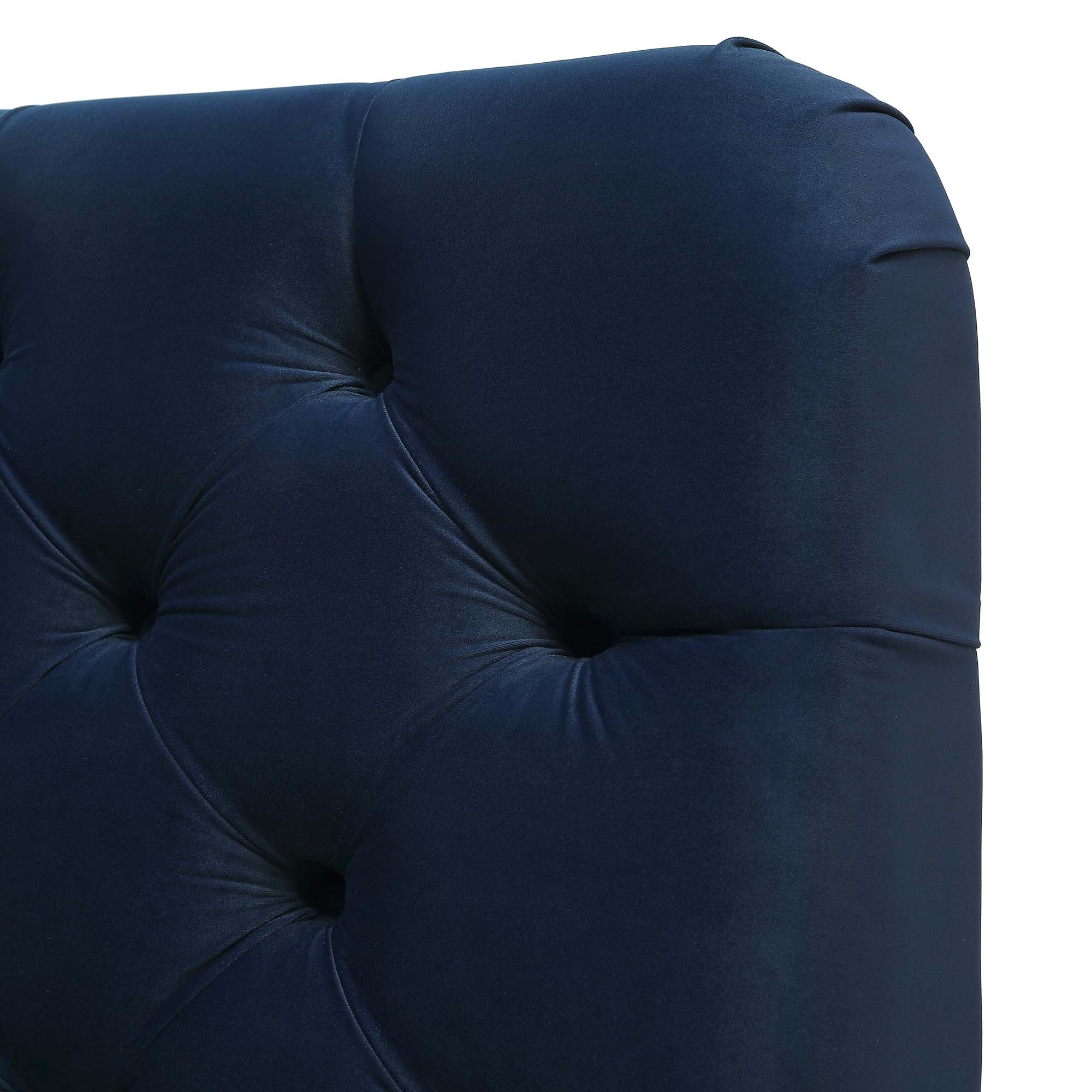 Leamington Deep-Buttoned Upholstered Bed, Midnight Blue Velvet