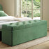 Leamington Deep-Buttoned Ottoman Storage Bench, Meadow Green Velvet