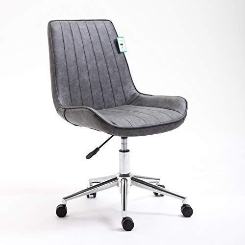 Cala Vintage Grey PU Leather Desk Chair Swivel Chair with Chrome Feet